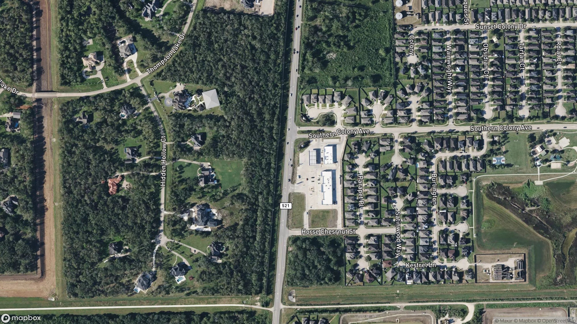 Aerial view of ±128.6 Acres For Sale on FM 521 Road and CR-53