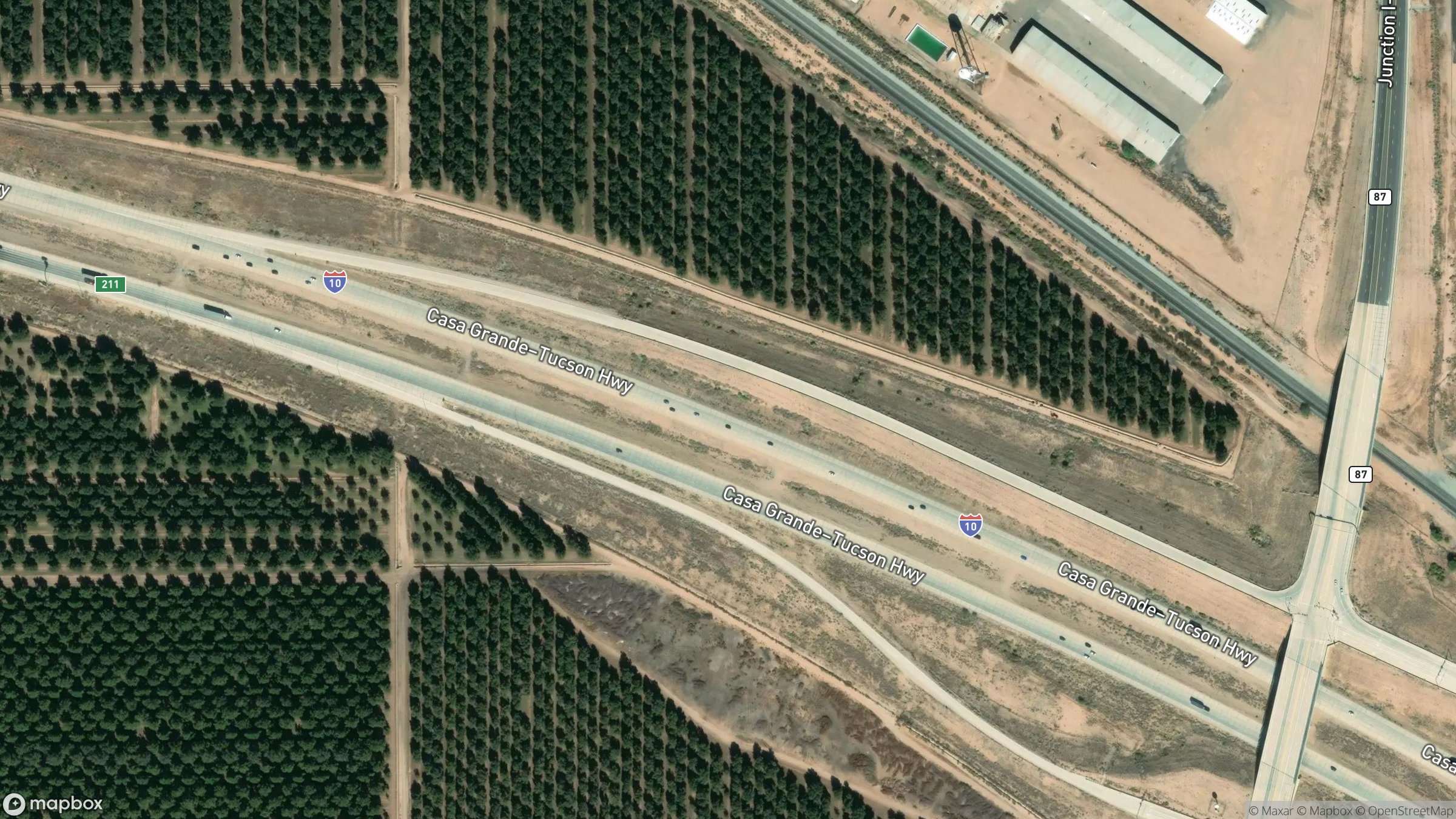 Aerial view of Casa Grande-Tucson Highway 5